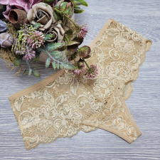 Turbó Széles oldalú csipkés tanga S, Drapp női alsó