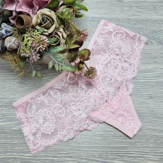 Turbó Széles oldalú csipkés tanga S, Rózsaszín