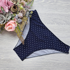 Turbó Varrat nélküli női alsó KÉK-PÖTTYÖS mintás S