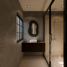 TUTI AG Dekoratív tükör - Wabi Sabi Wabi - Fekete bútor