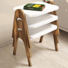 TUTI AG Dohányzóasztal (3 részes) Paris - Walnut, White bútor