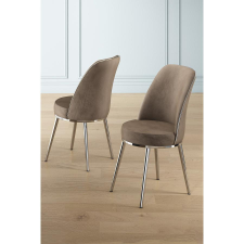 TUTI AG Étkezőszék szett (4 db) Pefa - Cappuccino, Króm bútor