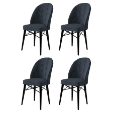 TUTI AG Étkezőszék szett (4 db) Ritim - Antracit, Fekete bútor