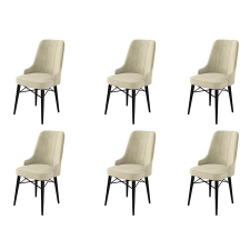 TUTI AG Étkezőszék szett (6 db) Pare - Krém, Fekete bútor