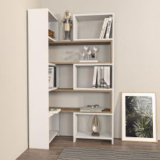 TUTI AG könyvespolc Poyraz - White, Walnut bútor