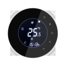 Tuya SMARTZILLA Tuya Okos termosztát Fan Coilhoz, kerek, 4 csöves, Fekete okos kiegészítő