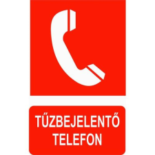  Tűzbejelentő telefon - utánvilágító öntapadó, 150*150mm információs tábla, állvány