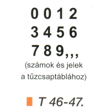  Tüzcsap számok ívben (2,6 cm) t 46 információs címke