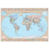  Tűzdelhető világtérkép vászonkép - Föld országai vászon térkép hablapra kasírozva, keretre kifeszítve - magyar nyelvű