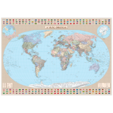  Tűzdelhető világtérkép vászonkép - Föld országai vászon térkép hablapra kasírozva, keretre kifeszítve - magyar nyelvű térkép