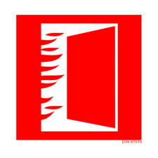  Tűzgátló ajtó zárva tartandó! - utánvilágító öntapadó, 100*100mm információs tábla, állvány