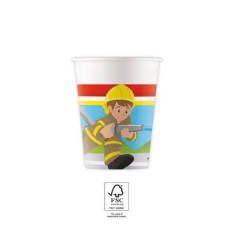 Tűzoltó Rescue papír pohár 8 db-os 200 ml FSC party kellék
