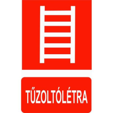  Tűzoltólétra - műanyag, 100*100mm információs tábla, állvány
