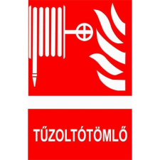  Tűzoltótömlő - utánvilágító öntapadó, 160*240mm információs tábla, állvány