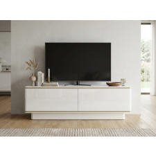  TV állvány ALVIN 135 cm, fehér/arany bútor