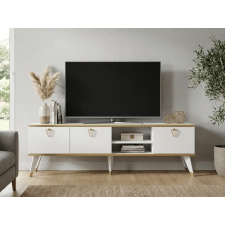  TV állvány CAROL 160 cm, fehér/arany bútor