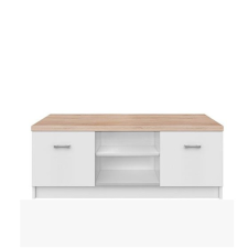  TV asztal 2d, DTD laminált, fehér + sonoma tölgyfa, TOPTY bútor