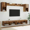  TV Fali Egységek LED-del LED -es lámpákkal 6 pcs Öreg fa Faanyag