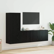  TV faliszekrény Falra szerelhető 5 pcs Fekete tölgy Faanyag bútor
