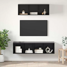  TV szekrény garnitúra 2 pcs Fekete tölgy Faanyag bútor