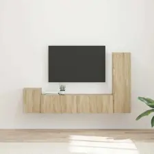  TV szekrény garnitúra 4 pcs Sonoma tölgy Faanyag bútor