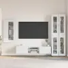  TV szekrény garnitúra fiókkal ajtóval Magas Fényű Fehér Faanyag