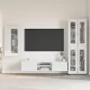  TV szekrény garnitúra FLORIN 3 pcs Magas Fényű Fehér Faanyag
