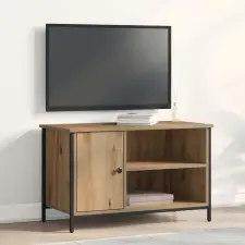  TV szekrény kézműves tölgy 80 x 40 x 50 cm Faanyag bútor