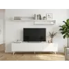  TV szekrény MIYA 150 cm fali polccal, fehér