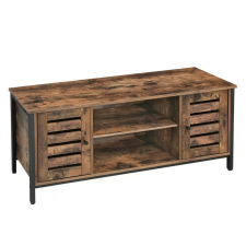 TV szekrény polcokkal és két ajtóval, rusztikus barna 110x40x50cm bútor