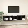  TV Szekrény Szett Falra szerelhető 2 pcs Fekete tölgy Faanyag