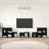  TV Szekrény Szett Falra szerelhető 8 pcs Fekete tölgy Faanyag