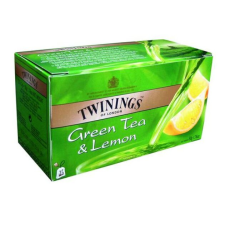 TWININGS Zöldtea, 25x1,6 g, TWININGS "Green Tea & Lemon" tea