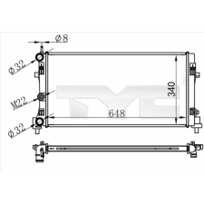TYC hűtő, motorhűtés TYC 737-0074 autóalkatrész