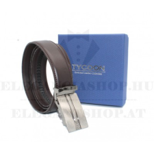  Tycoon férfi bőr öv díszdobozban - Sötétbarna ajándéktárgy