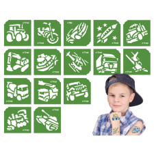 TyToo Sablon szett - járművek - 15 db-os csillámtetoválás