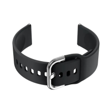  U01 okosóra gumi szíj, fekete ezüst csattal, 20 mm okosóra kellék