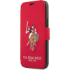 U.S. POLO ASSN. US Polo Embroidery Collection iPhone 12 / 12 Pro Telefon Flip tok - Piros (USFLBKP12MPUGFLRE)