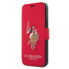 U.S. POLO ASSN. US Polo USFLBKP12MPUGFLRE iPhone 12/12 Pro 6,1" piros könyvtok Polo Embroidery Collection
