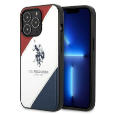 U.S. POLO ASSN. US Polo USHCP14LPSO3 iPhone 14 Pro 6,1&quot; fehér tricolor dombornyomott tok tok és táska
