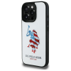 U.S. POLO ASSN. USHCP15XPUSH Leather Big DH American Flag tok iPhone 15 Pro Max - fehér