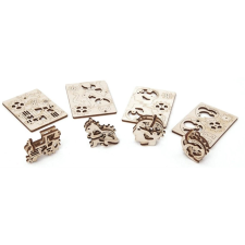 ugears 3d fa mechanikus puzzle - 4 jelképes kulcstartó puzzle, kirakós