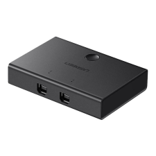 uGreen 30345 USB 2.0 2x1 USB KVM kapcsoló (fekete) kábel és adapter