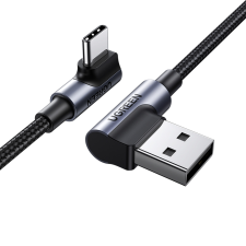 uGreen 90°-os szögletes USB C - USB 2.0 kábel 480Mbps 3A 3m fekete (US176) mobiltelefon kellék