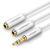 uGreen AUX audio elosztó 3,5 mm-es jack kábel UGREEN AV123, 25 cm (fehér)