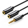 uGreen AUX audio elosztó 3,5 mm-es jack kábel UGREEN AV123, 25 cm (fekete)