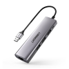 uGreen CM266 Hub 5 az 1-ben adapter USB 3x USB 3.0 micro USB RJ45 szürke (60812) (UG60812)