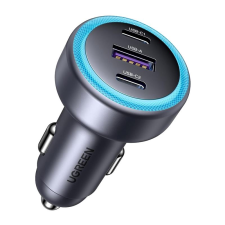 uGreen EC307 USB-A + 2x USB-C autós töltő fekete (45843) (45843) mobiltelefon kellék