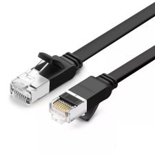 uGreen Ethernet RJ45 lapos hálózati kábel fém csatlakozókkal Cat.6 UTP 2m fekete (50185) kábel és adapter