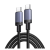 uGreen L528 adatkábel (Type-C - Type-C, 240W, PD gyorstöltő 3.0, 300cm) SÖTÉTSZÜRKE